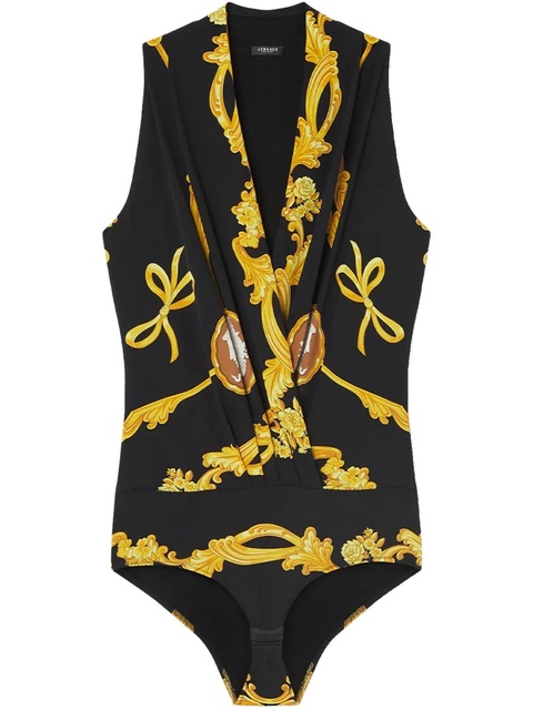 Versace Cameo silk draped bodysuit - Black - zdjęcie produktu nr 1