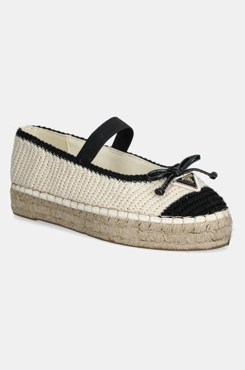 Guess espadryle JONEAL kolor czarny na platformie FLJJON FAB02 - zdjęcie produktu nr 1