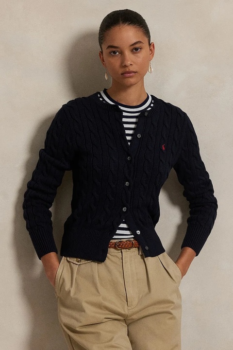 Polo Ralph Lauren kardigan bawełniany kolor granatowy 211891643 - zdjęcie produktu nr 1