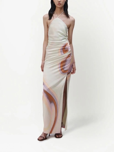 Simkhai Hansel marble-print gown - Green - zdjęcie produktu nr 2