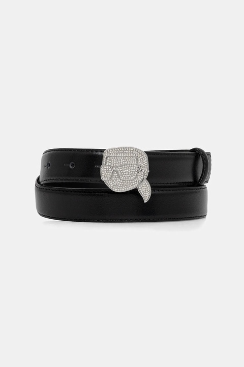 Karl Lagerfeld pasek skórzany damski kolor czarny A4W33046 - zdjęcie produktu nr 1