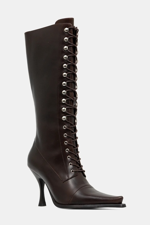 Jeffrey Campbell kozaki skórzane LANI-2 damskie kolor brązowy na szpilce JCD-218-6-01 - zdjęcie produktu nr 1