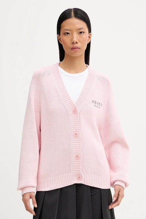 Kenzo kardigan z dodatkiem wełny damski kolor różowy FF62CA7143LA - zdjęcie produktu nr 2