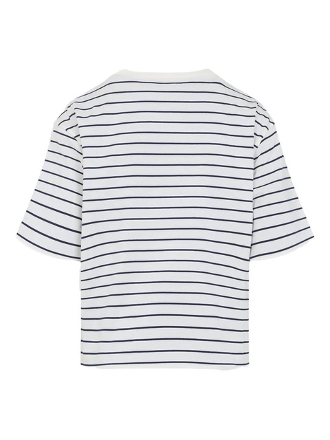 Miu Miu striped logo T-shirt - White - zdjęcie produktu nr 2