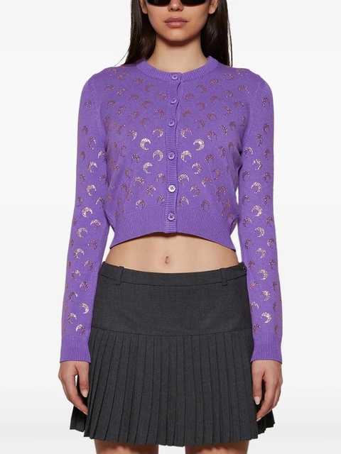 Marine Serre moon-pattern long-sleeve cardigan - Purple - zdjęcie produktu nr 2