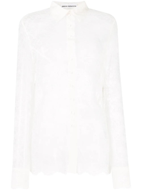 Rabanne sheer lace shirt - White - zdjęcie produktu nr 1