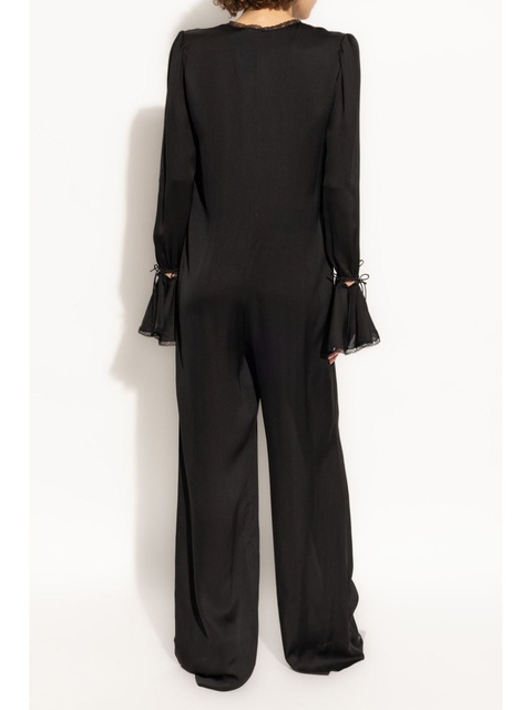 Saint Laurent drawstring long-sleeve jumpsuit - Black - zdjęcie produktu nr 2