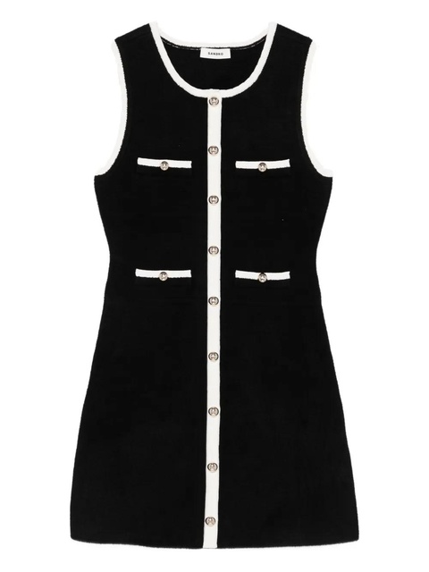 SANDRO button-detailed sleeveless mini dress - Black - zdjęcie produktu nr 1