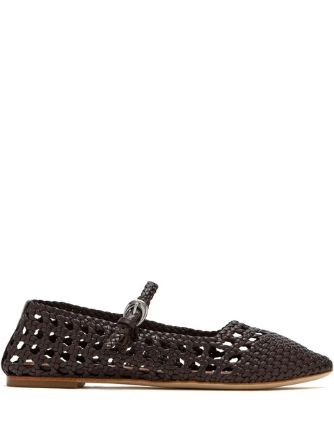 STAUD Nell Mary Jane buckled ballet flats - Brown - zdjęcie produktu nr 1