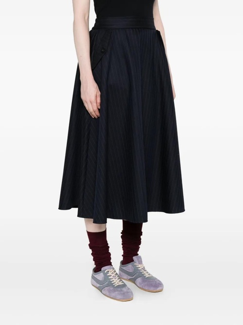 Golden Goose pinstripe button-detailing midi A-line skirt - Blue - zdjęcie produktu nr 1