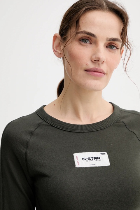 G-Star longsleeve bawełniany kolor zielony D27740.D961 - zdjęcie produktu nr 2