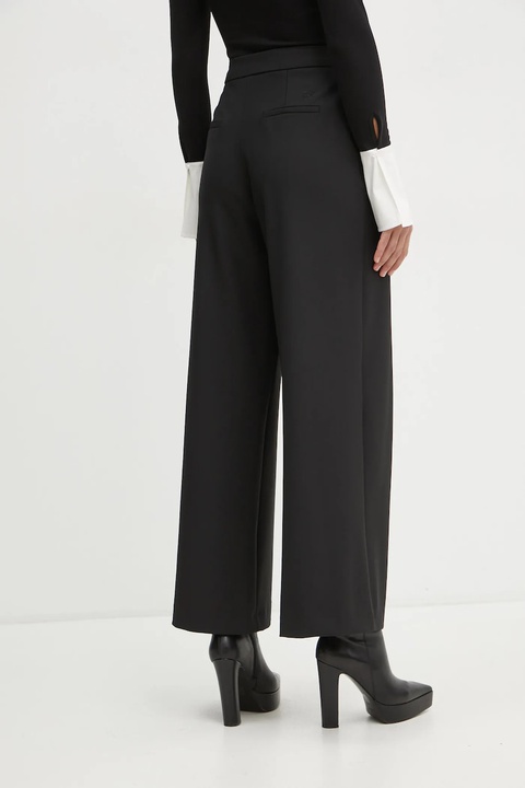 Karl Lagerfeld spodnie damskie kolor czarny szerokie high waist A1W10135 - zdjęcie produktu nr 2