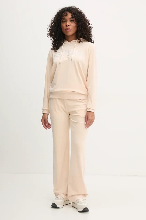Guess bluza COUTURE damska kolor beżowy z kapturem V4RQ25 KBXI2 - zdjęcie produktu nr 2