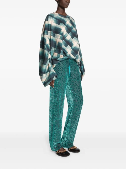 DRIES VAN NOTEN elasticated polka-dot trousers - Blue - zdjęcie produktu nr 2