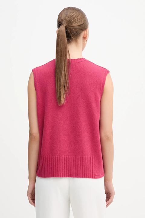 United Colors of Benetton kamizelka z dodatkiem wełny kolor różowy lekki 126WD10BA - zdjęcie produktu nr 2