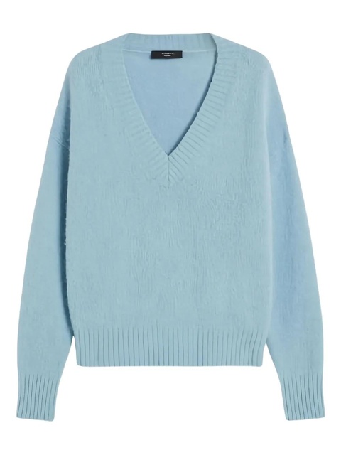 Weekend Max Mara V-neck ribbed sweater - Blue - zdjęcie produktu nr 1