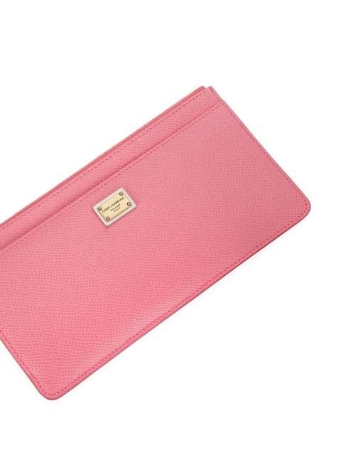 Dolce & Gabbana logo-tag leather card holder - Pink - zdjęcie produktu nr 1