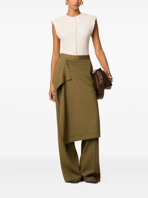 AMI Paris draped-detail wool trousers - Green - zdjęcie produktu nr 1