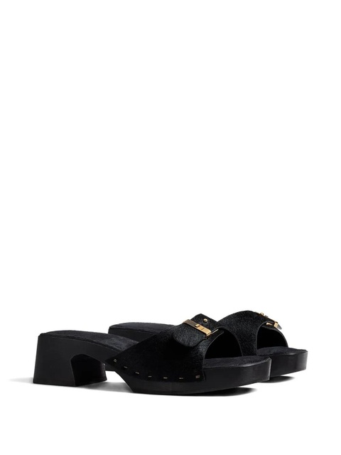 KHAITE Britt Clog haircalf buckle mules - Black - zdjęcie produktu nr 2