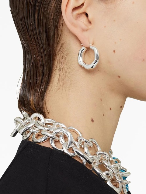 Jil Sander sculpted hoop design earrings - Silver - zdjęcie produktu nr 2