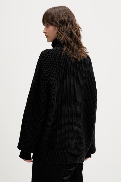 Rotate sweter z dodatkiem wełny damski kolor czarny ciepły z golfem 114734100 - zdjęcie produktu nr 1