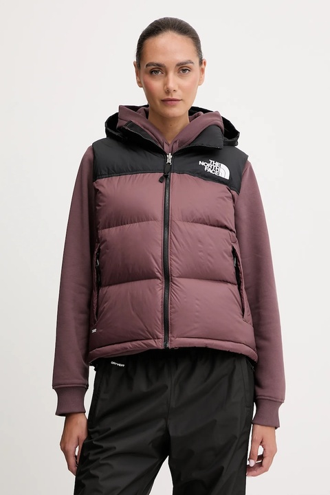 The North Face bezrękawnik puchowy 1996 Retro Nuptse kolor bordowy zimowy NF0A3XEPCAI1 - zdjęcie produktu nr 1
