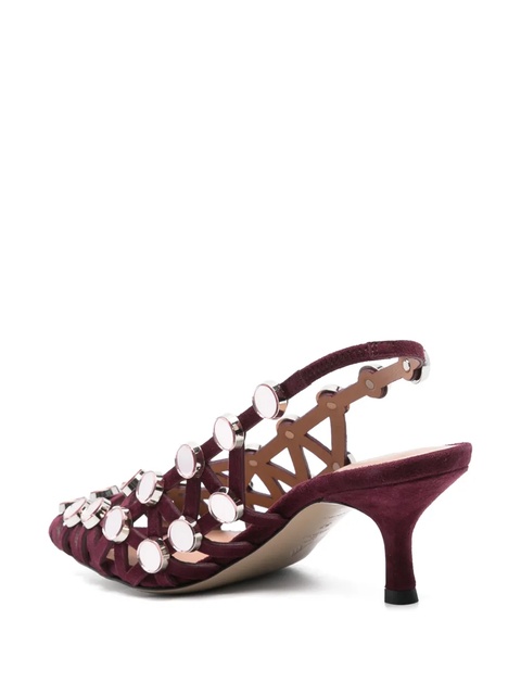The Attico 50mm Grid slingback pumps - Purple - zdjęcie produktu nr 2