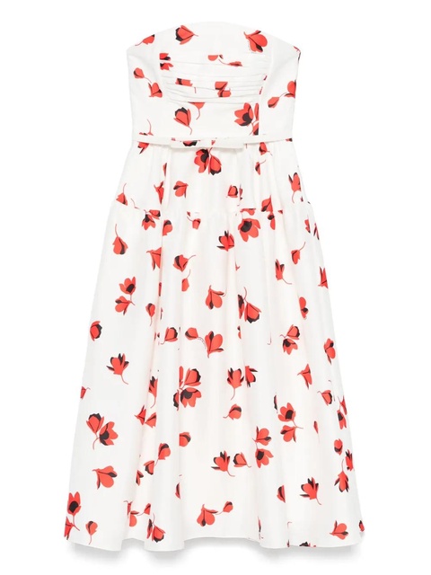 Self-Portrait floral-print taffeta dress - White - zdjęcie produktu nr 1