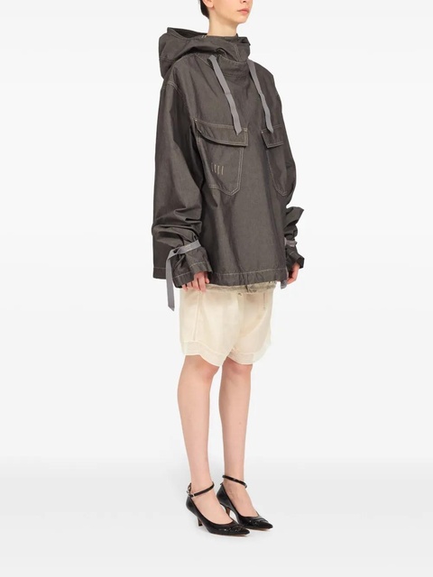 Maison Margiela hooded drawstring-waist denim jacket - Grey - zdjęcie produktu nr 2
