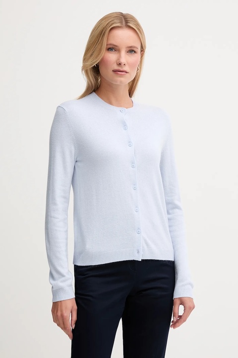 United Colors of Benetton kardigan z dodatkiem wełny damski kolor niebieski lekki 102HD502B - zdjęcie produktu nr 1