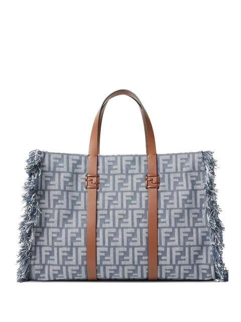 FENDI Summer FF-logo frayed tote bag - Blue - zdjęcie produktu nr 1