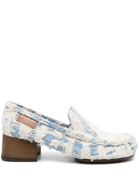 Acne Studios 35mm distressed denim loafers - Blue - zdjęcie produktu nr 1
