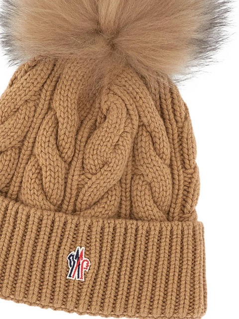 Moncler Grenoble cable-knit beanie - Brown - zdjęcie produktu nr 2