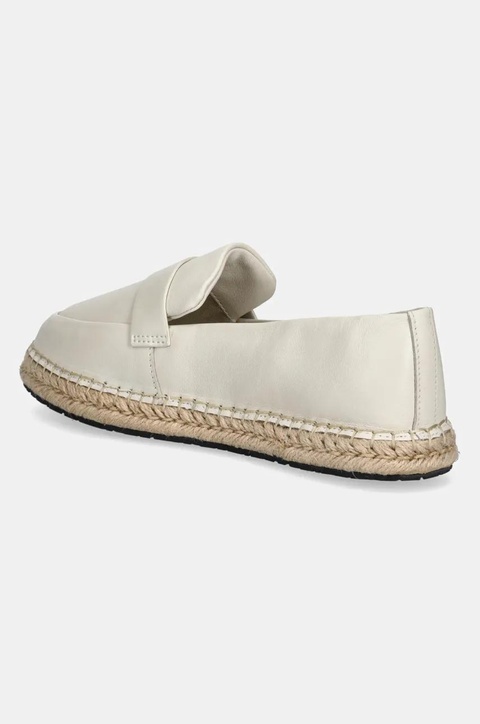 Calvin Klein espadryle skórzane ESPADRILLE W/CK HW - LTH kolor beżowy HW0HW02390 - zdjęcie produktu nr 2