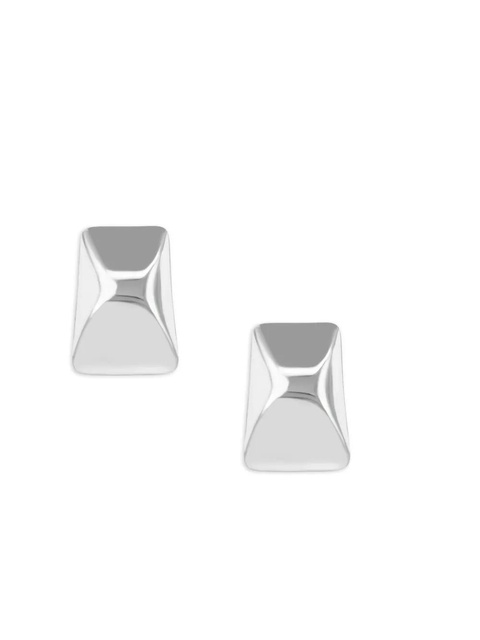 ANINE BING curved rectangle earrings - Silver - zdjęcie produktu nr 1