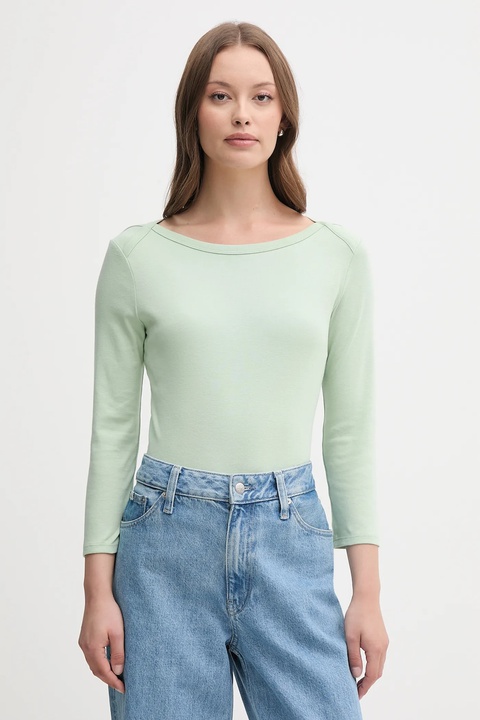 United Colors of Benetton longsleeve bawełniany kolor zielony 3GA2E16A1 - zdjęcie produktu nr 1