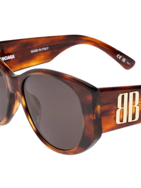 Balenciaga Eyewear logo oval-frame sunglasses - Brown - zdjęcie produktu nr 2