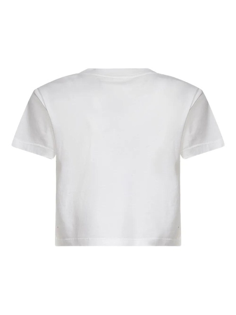 MM6 Maison Margiela numbers motif cropped T-shirt - White - zdjęcie produktu nr 2
