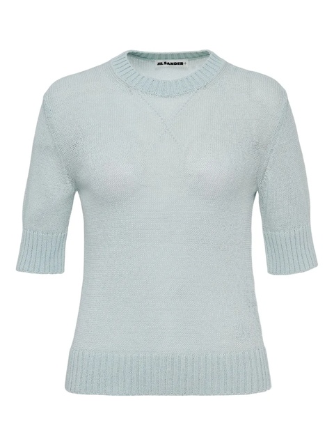 Jil Sander short-sleeve crew-neck knitted top - Blue - zdjęcie produktu nr 1