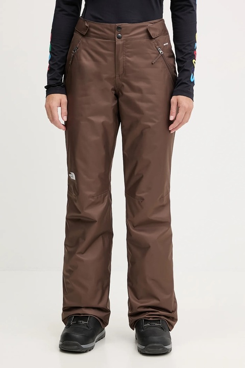 The North Face spodnie narciarskie Sally Insulated kolor brązowy NF0A7WYJ1OI1 - zdjęcie produktu nr 1