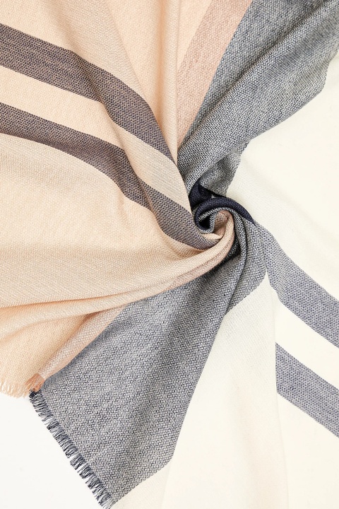 Barbour chusta wełniana damski kolor beżowy wzorzysty LSC0478 - zdjęcie produktu nr 1