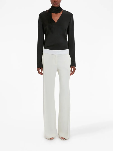 Victoria Beckham panel-detail textured trousers - White - zdjęcie produktu nr 2