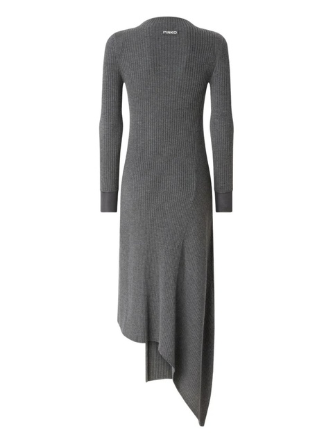 PINKO ribbed asymmetric mock-neck dress - Grey - zdjęcie produktu nr 1