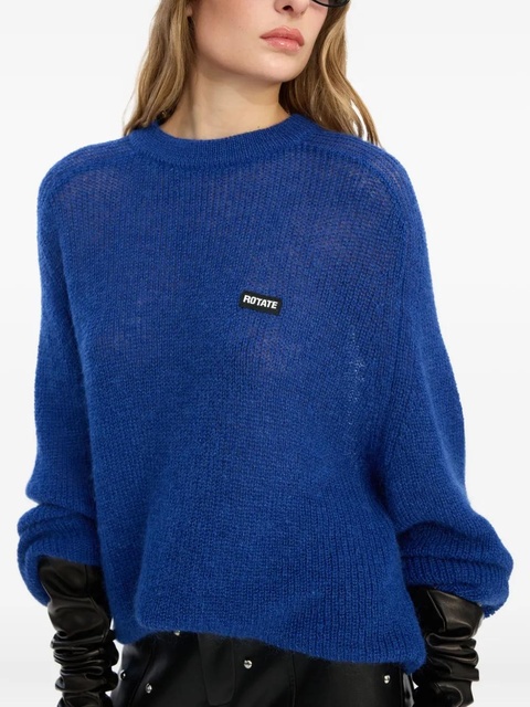 ROTATE BIRGER CHRISTENSEN logo-patch sweater - Blue - zdjęcie produktu nr 2