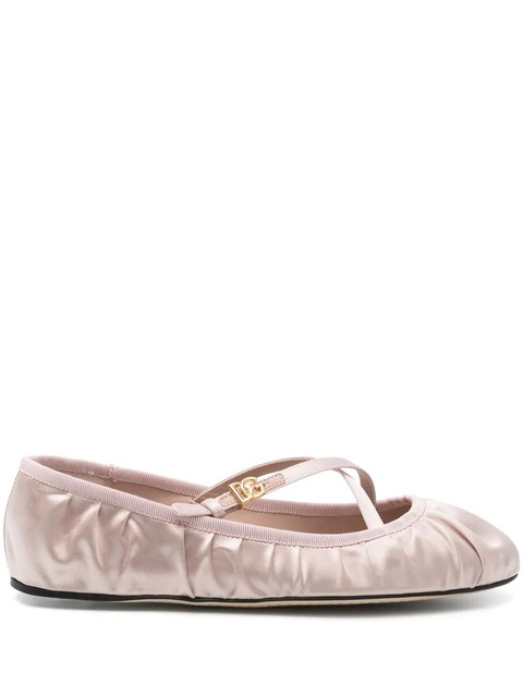 Dolce & Gabbana logo-buckle ballet flats - Pink - zdjęcie produktu nr 1