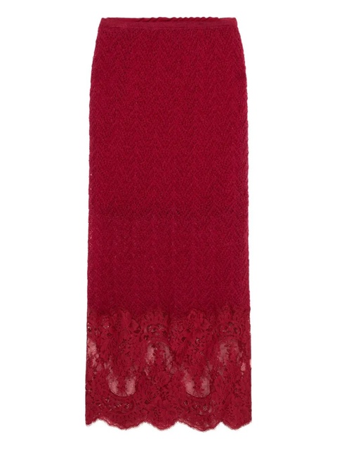 Blumarine lace midi skirt - Red - zdjęcie produktu nr 1