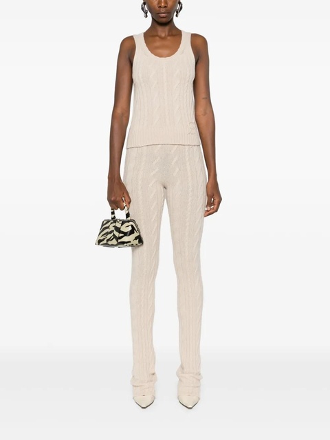 Blumarine logo-embroidered cable-knit top - Neutrals - zdjęcie produktu nr 2