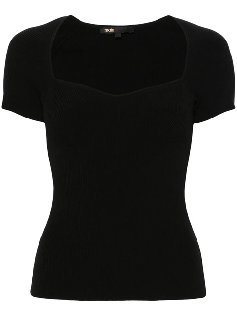 Maje ribbed-knit top - Black - zdjęcie produktu nr 1