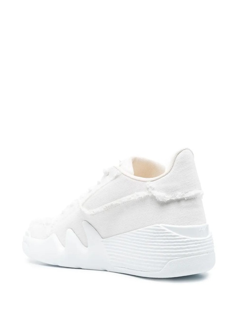 Giuseppe Zanotti Talon frayed-trim sneakers - White - zdjęcie produktu nr 1