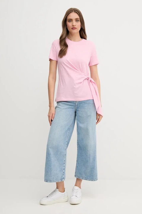 Tommy Hilfiger t-shirt bawełniany damski kolor różowy WW0WW44559 - zdjęcie produktu nr 2